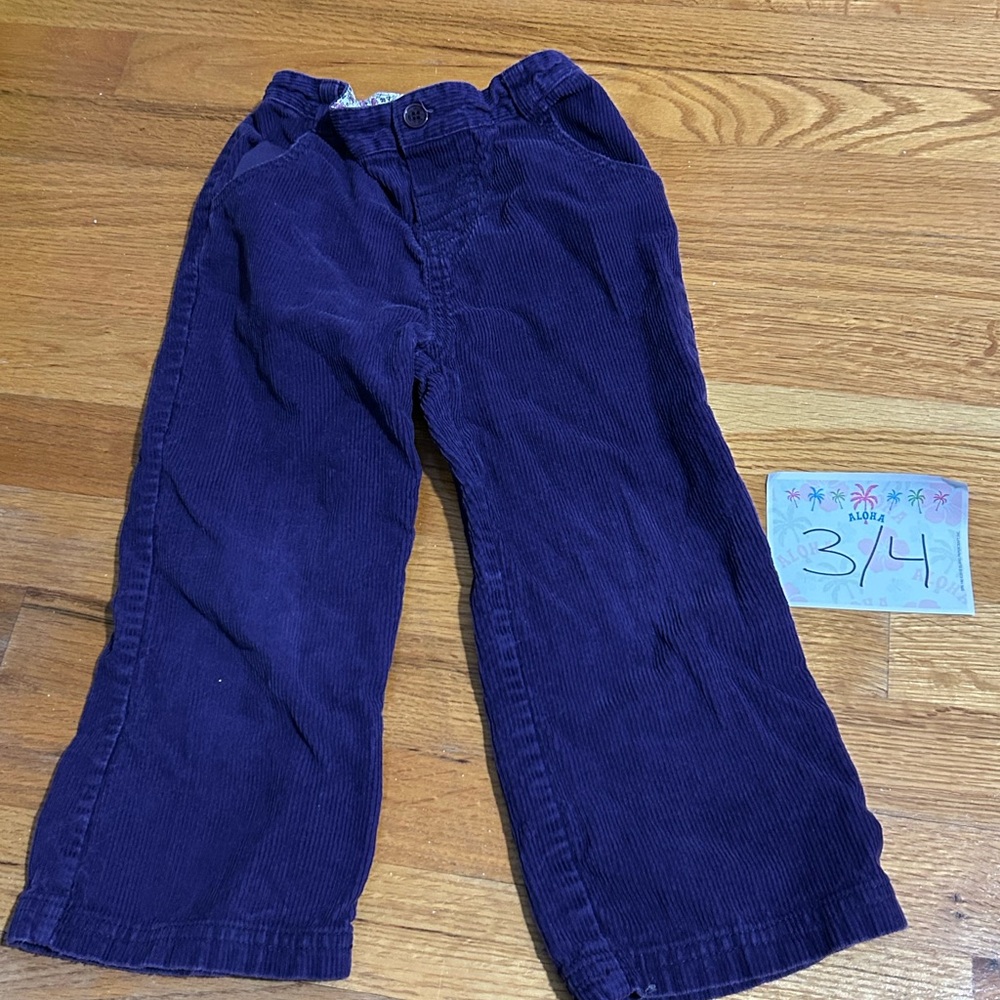 JoJo Maman Bebe Kids Deep Purple Corduroy Pants